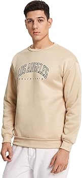 SheIn Men's Casual Letter Print Long Sleeve Crewneck Drop Shoulder